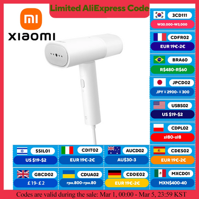 New XIAOMI MIJIA Handheld Garment Steamer 2 iron Home Electric Steam Cleaner Portable Foldable Mite Removal Flat Ironing Machine