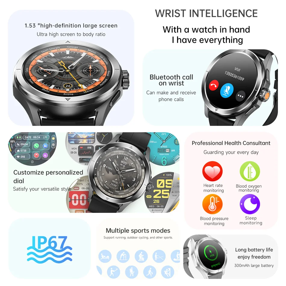 2025 New For Xiaomi S4 Ultra Smart Watch Men AMOLED Outdoor Sport NFC GPS Track Heart Rate Waterproof Bluetooth Call Smartwatch