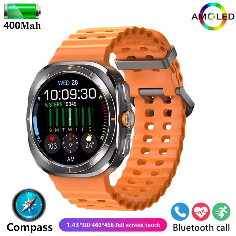 New GPS Watch 7 Ultra 47mm Smart Watch IP68 Waterproof Bluetooth Call Compass Smartwatch for Men Women 1.43" AMOLED Screen SpO2