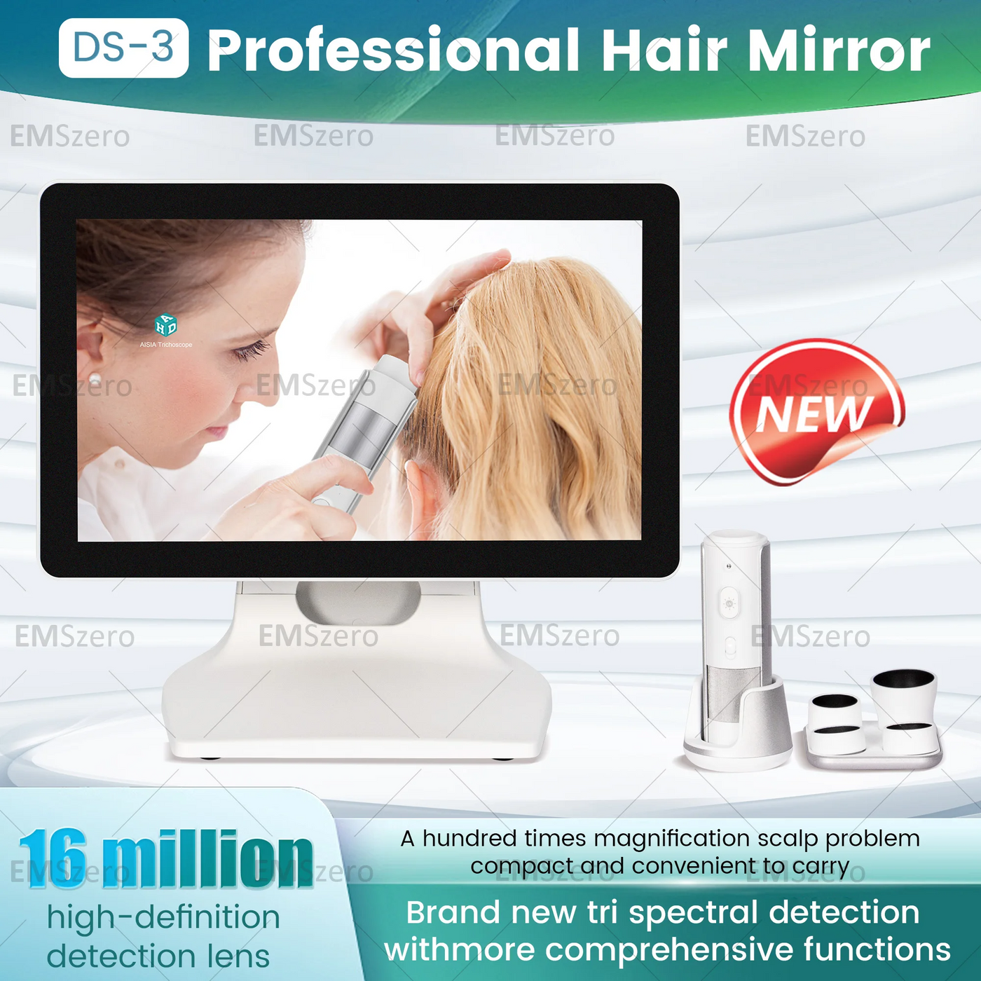 DS-3 Hair Detection Device AI-Powered Follicle Analysis Accurate Hair Growth & Loss Detection Easy for Clinics & Personal Care