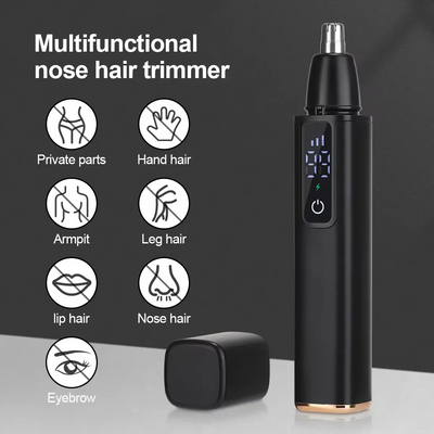 LED Portable Display Home Nose Hair Remover Electric Nose Hair Trimmer USB Charging Safety Face Hair Cleaning Care Kit 2025