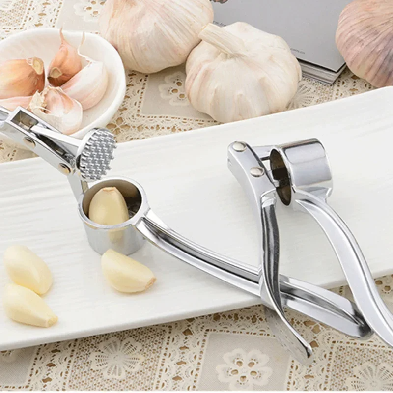 Stainless Steel Garlic Press Crusher Mincer Handheld Garlic Smasher Squeezer Manual Press Grinding Tool Kitchen Accessories