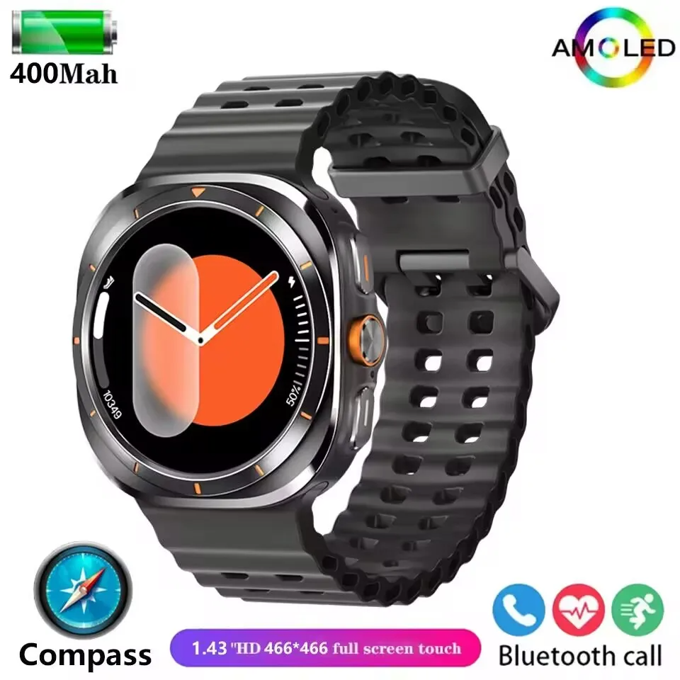 New GPS Watch 7 Ultra 47mm Smart Watch IP68 Waterproof Bluetooth Call Compass Smartwatch for Men Women 1.43" AMOLED Screen SpO2