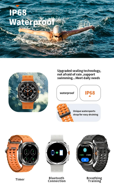 New GPS Watch 7 Ultra 47mm Smart Watch IP68 Waterproof Bluetooth Call Compass Smartwatch for Men Women 1.43" AMOLED Screen SpO2