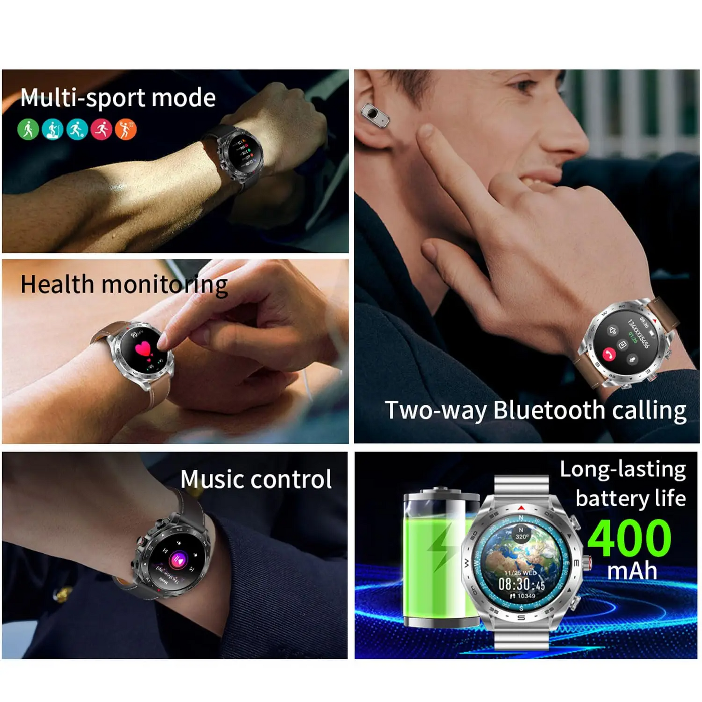 2024 New Smart Watch TWS 2-in-1 Bluetooth Earphones HIFI 9D Sound Quality Bluetooth Call For Men and Women Sports Smartwatches