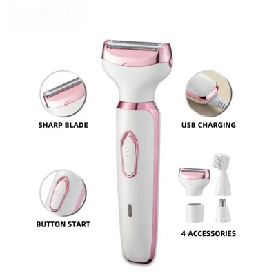 4 in 1 Electric Lady Shaver Body Hair Removal Epilator Painless Cordless Trimmer Razor Gifts for Women Home Appliances