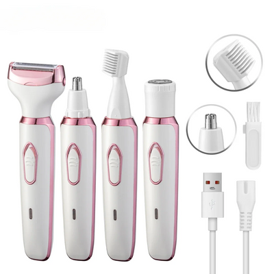 4 in 1 Electric Lady Shaver Body Hair Removal Epilator Painless Cordless Trimmer Razor Gifts for Women Home Appliances