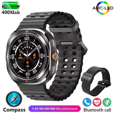 New GPS Watch 7 Ultra 47mm Smart Watch IP68 Waterproof Bluetooth Call Compass Smartwatch for Men Women 1.43" AMOLED Screen SpO2